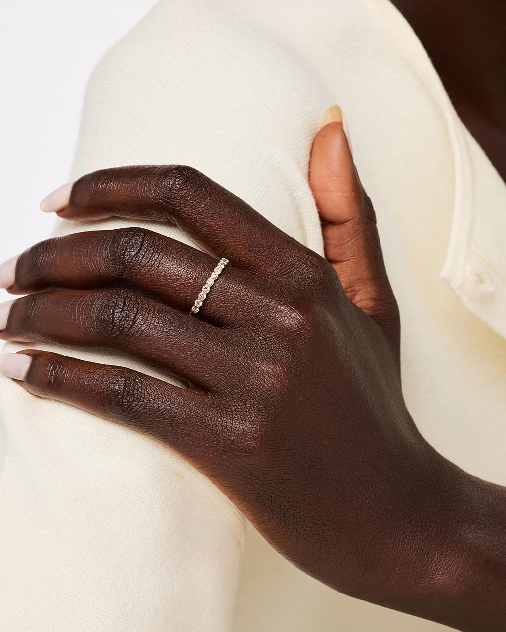 18K gold-plated - Half Eternity Diamond Ring (1/2 ctw) by MAVERA
