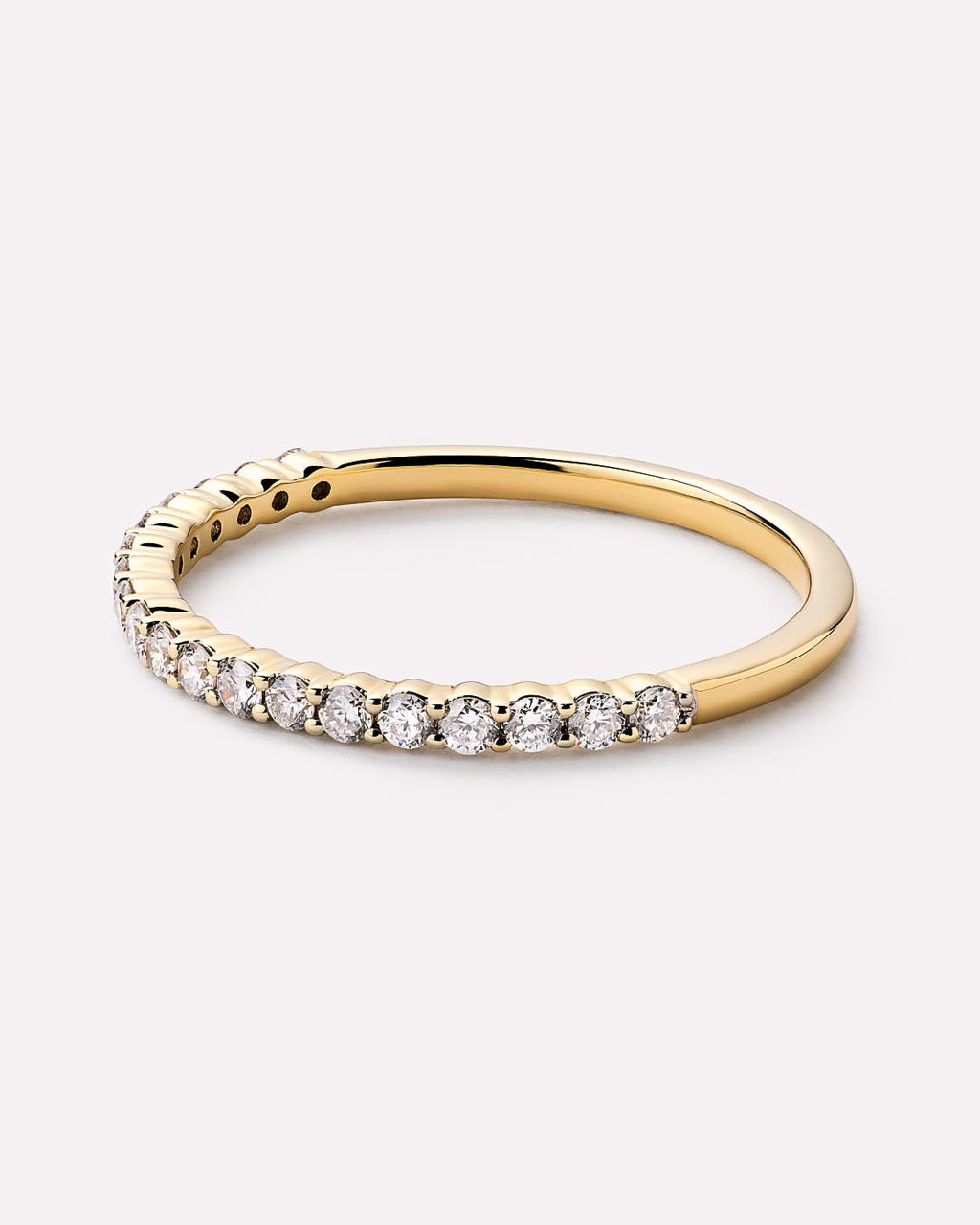 18K gold-plated - Half Eternity Diamond Ring (1/4 ctw) by MAVERA