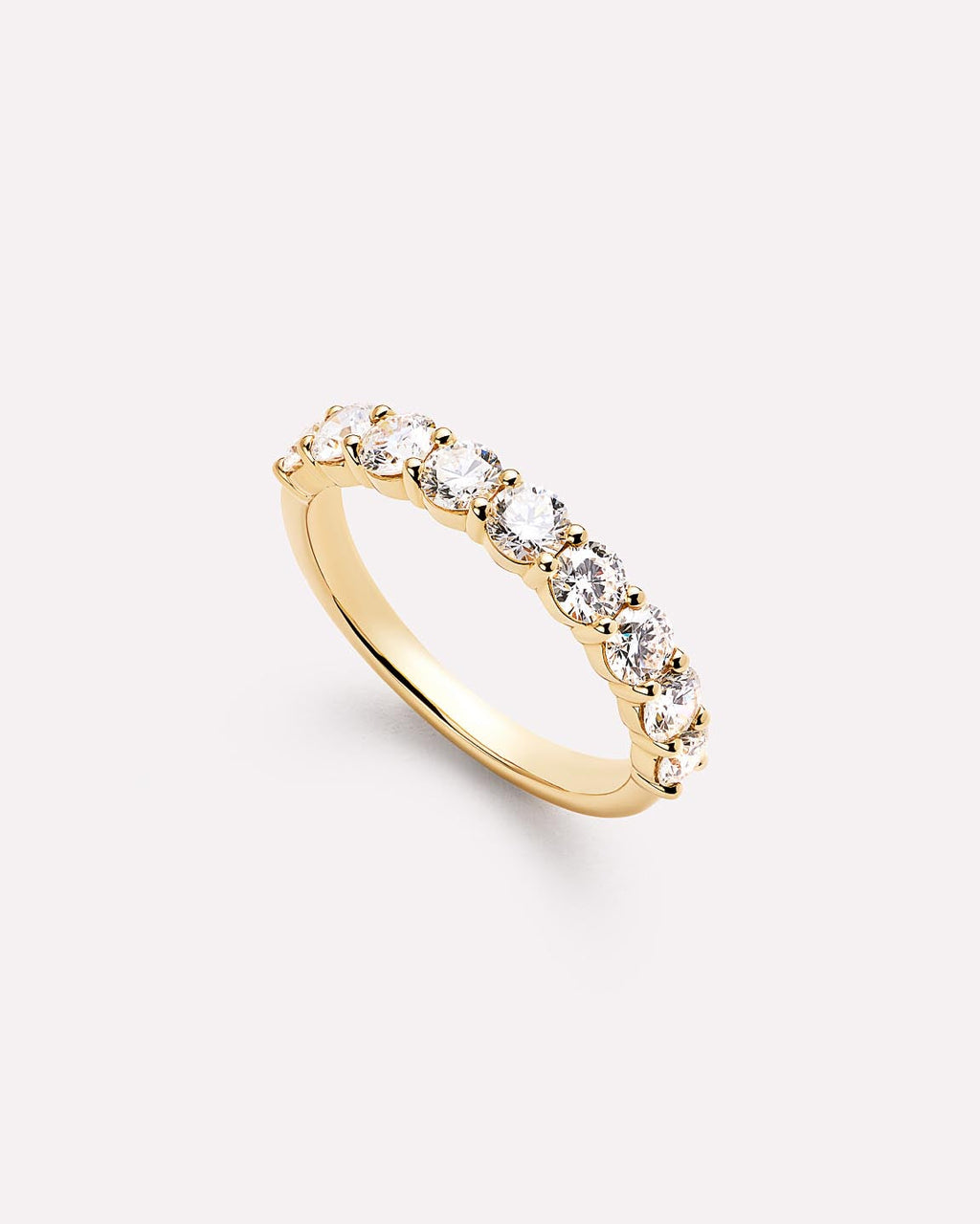18K gold-plated - Half Eternity Diamond Ring (1.25 ctw) by MAVERA