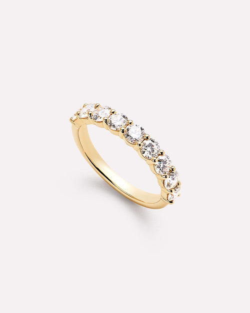18K gold-plated - Half Eternity Diamond Ring (1.25 ctw) by MAVERA
