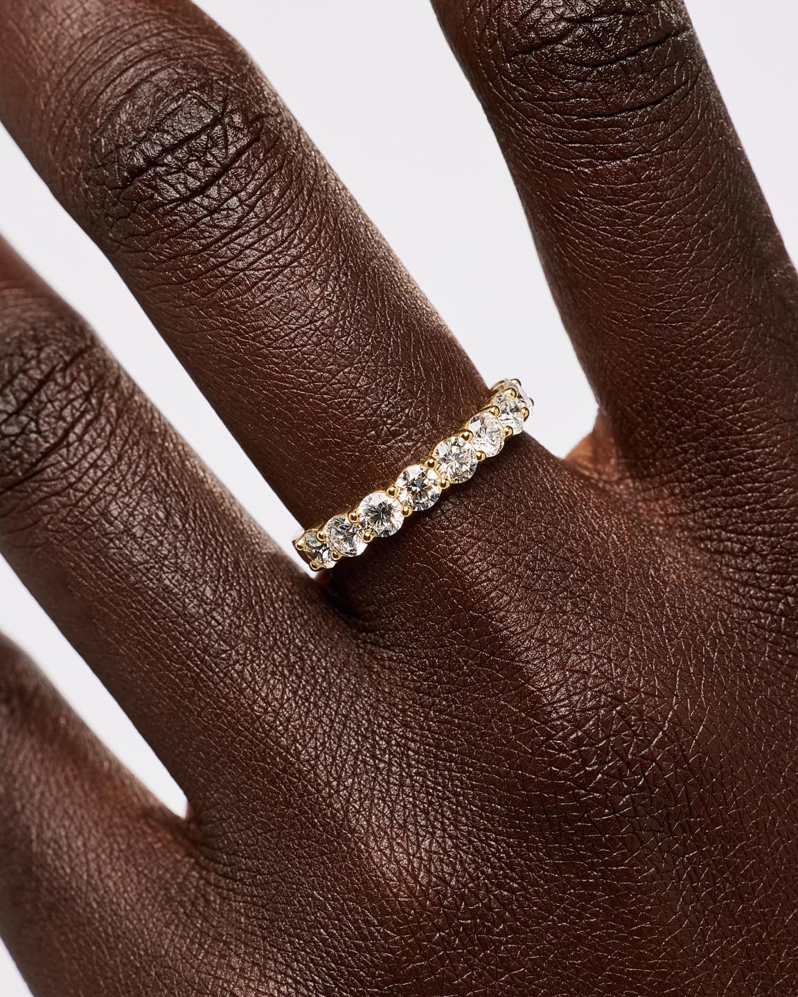 18K gold-plated - Half Eternity Diamond Ring (1.25 ctw) by MAVERA