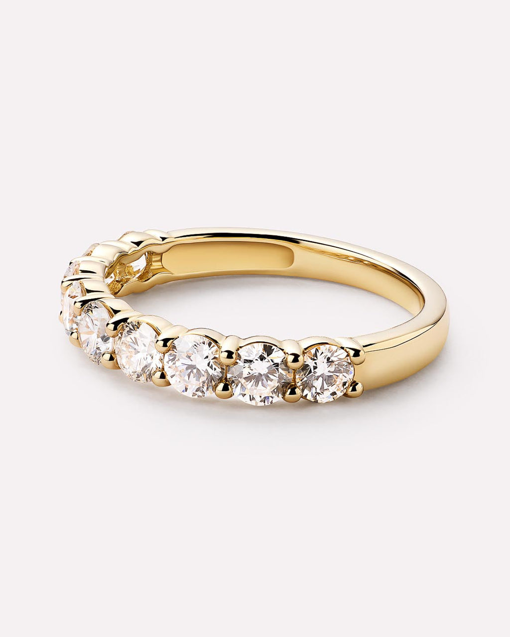 18K gold-plated - Half Eternity Diamond Ring (1.25 ctw) by MAVERA