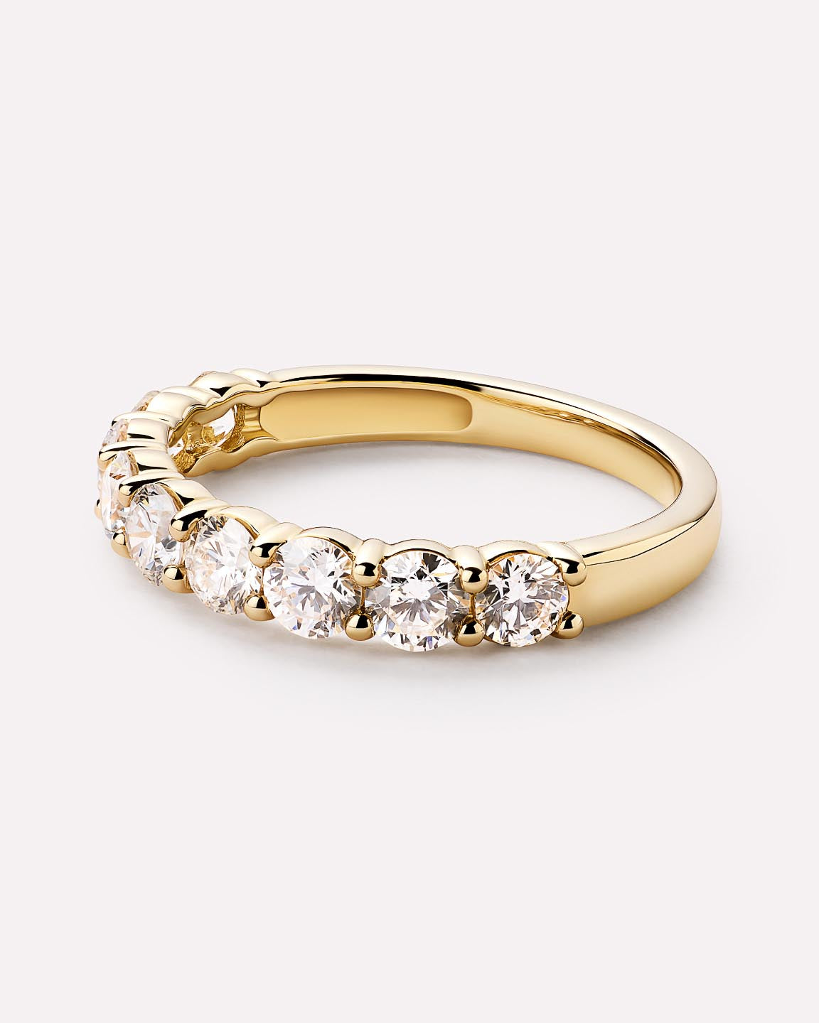 18K gold-plated - Half Eternity Diamond Ring (1.25 ctw) by MAVERA