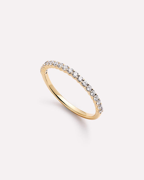 18K gold-plated - Half Eternity Diamond Ring (1/4 ctw) by MAVERA
