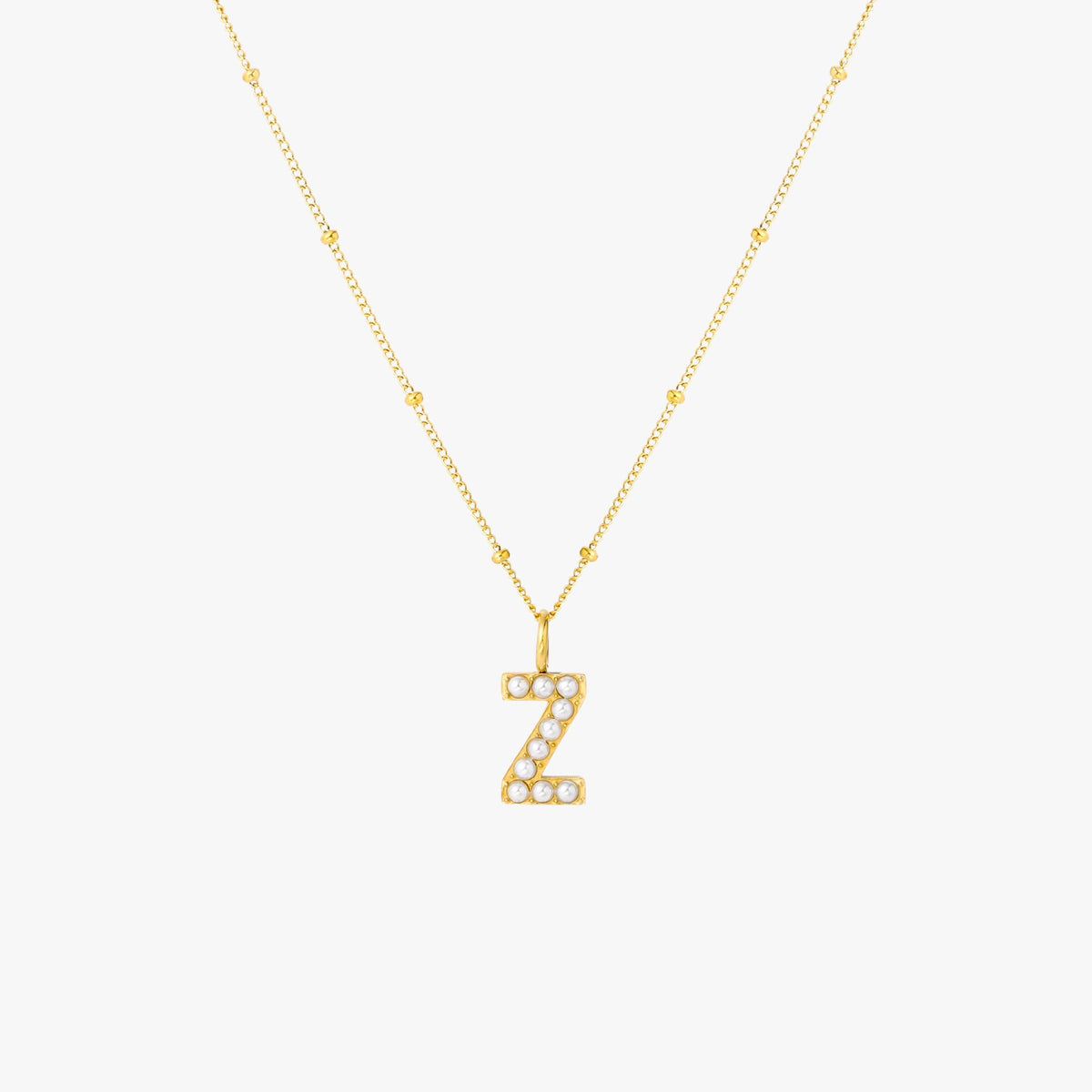 Pearl Initial Necklace