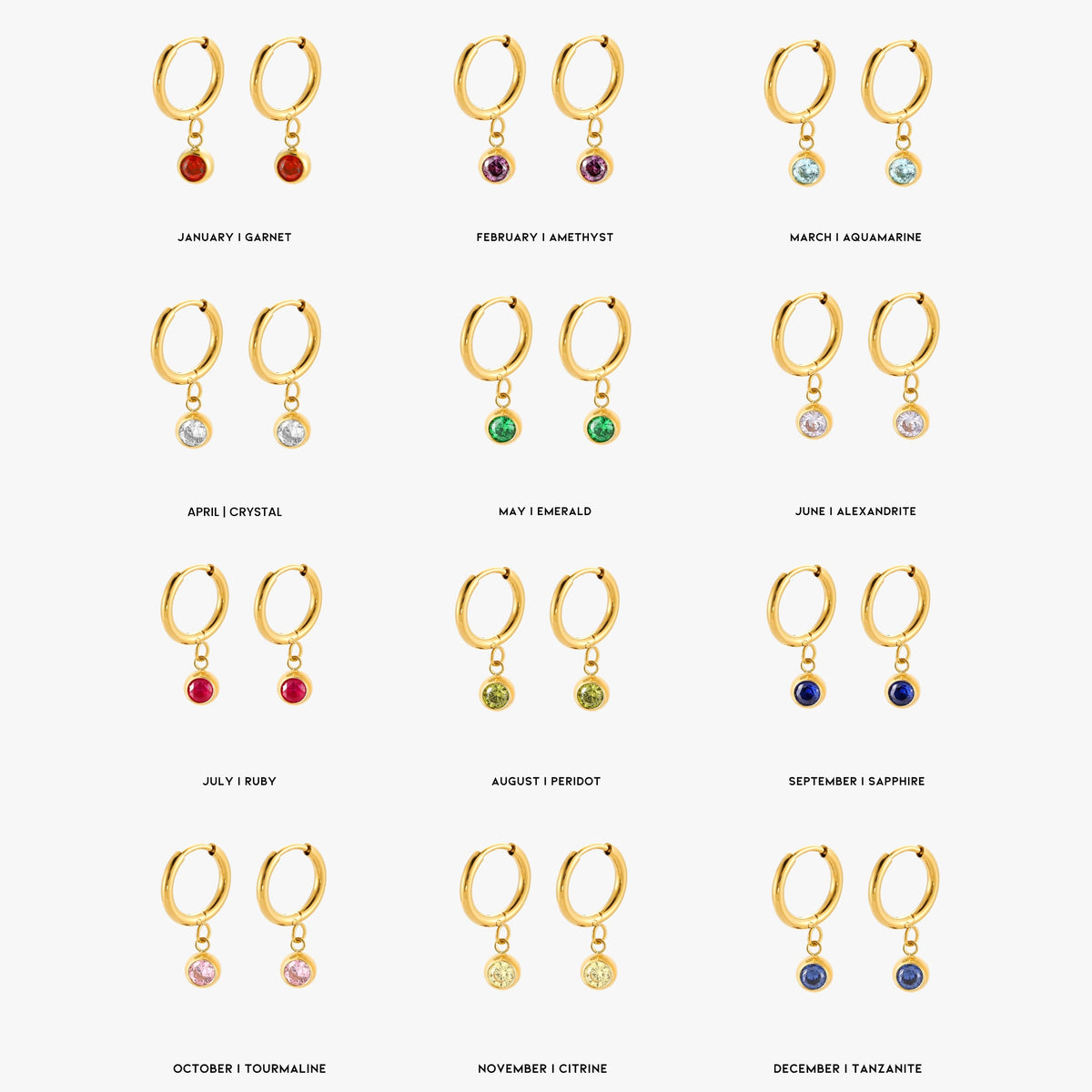 Birthstone Hoops Collection
