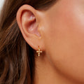 Crystal Cross Hoops