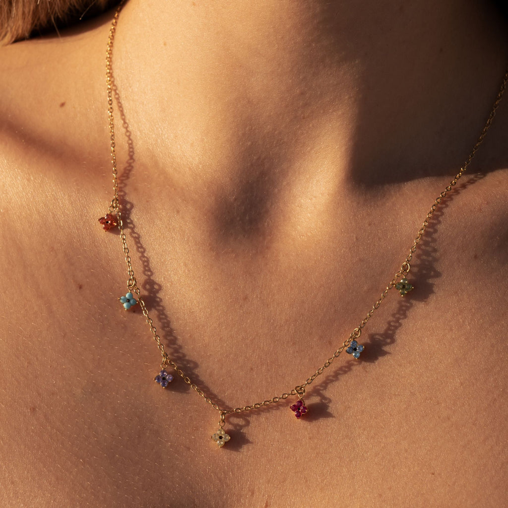 Dainty Floral Charm Necklace