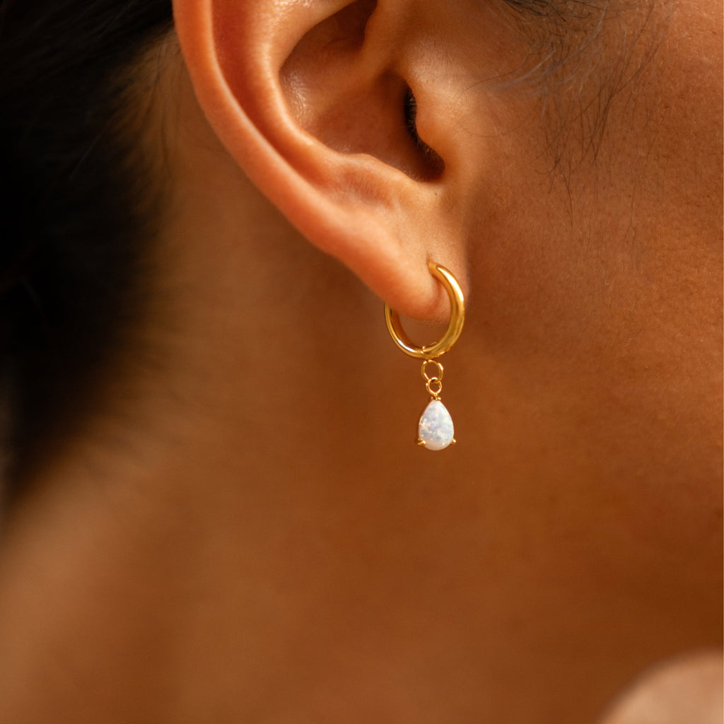 Dainty Opal Hoops