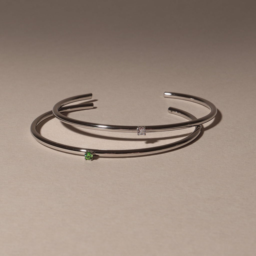 Emerald Cuff Silver