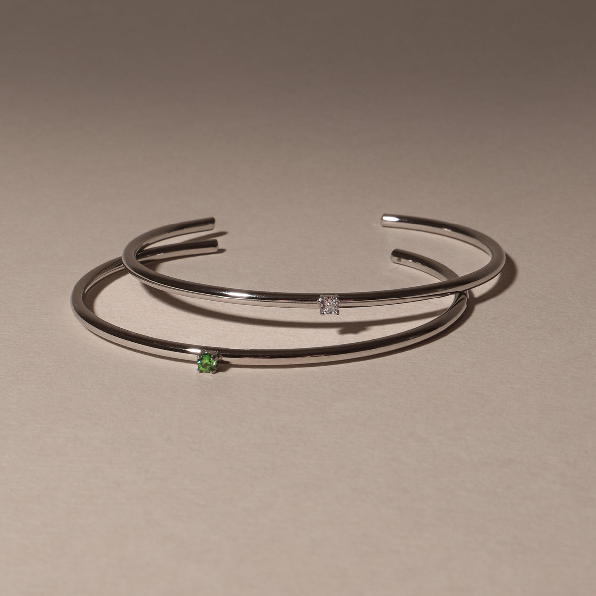 Emerald Cuff Silver