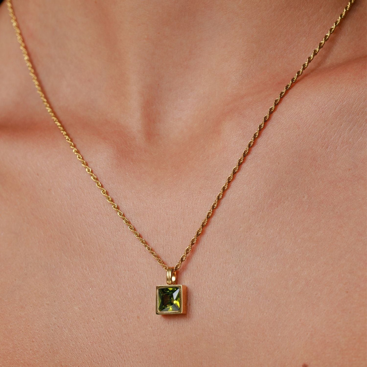 Emerald Necklace On Close Up
