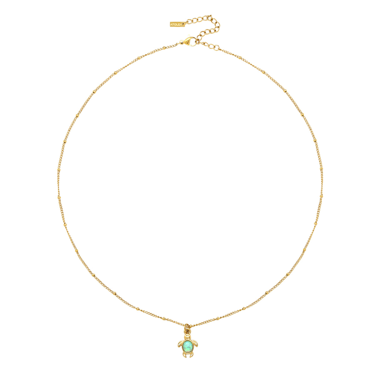 Gold Opal Turtle Necklace