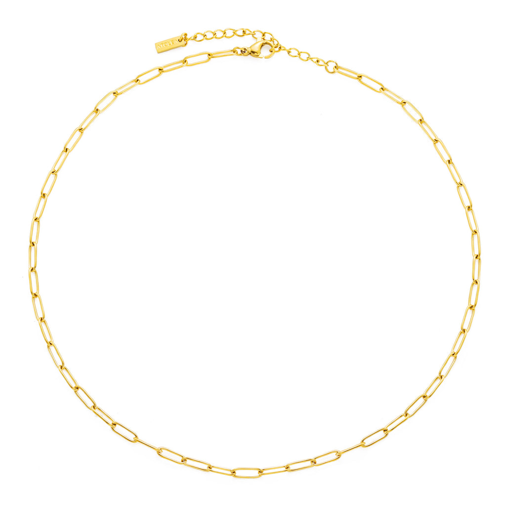 Gold paperclip choker