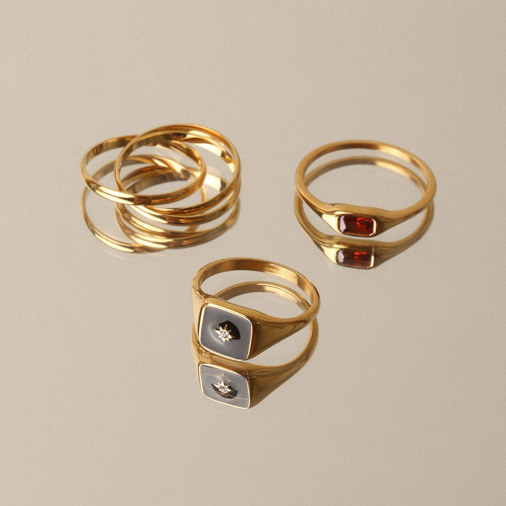 Gold Red Ring
