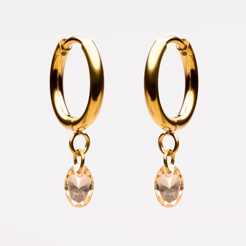 Gold Rose Earrings
