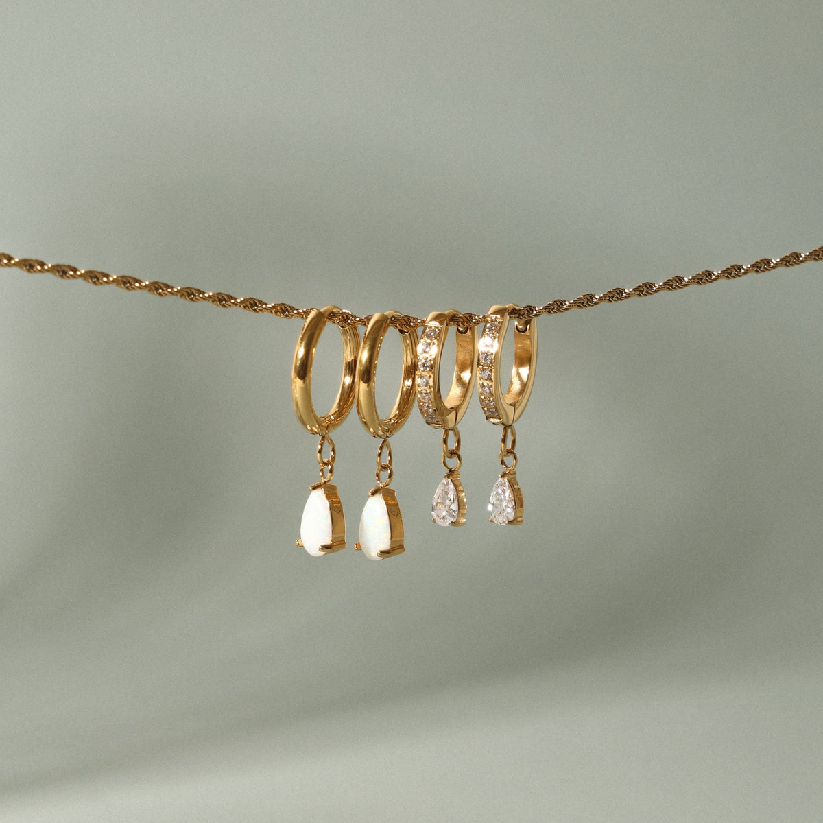 Gold Spark Hoops