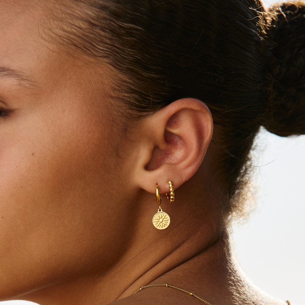 Gold Sun Hoops