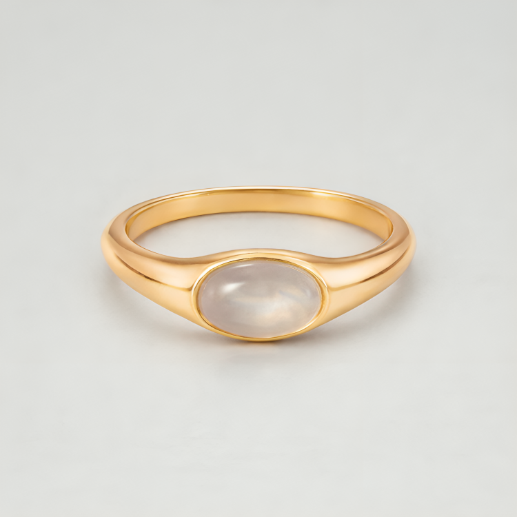 Gold Moonstone Ring