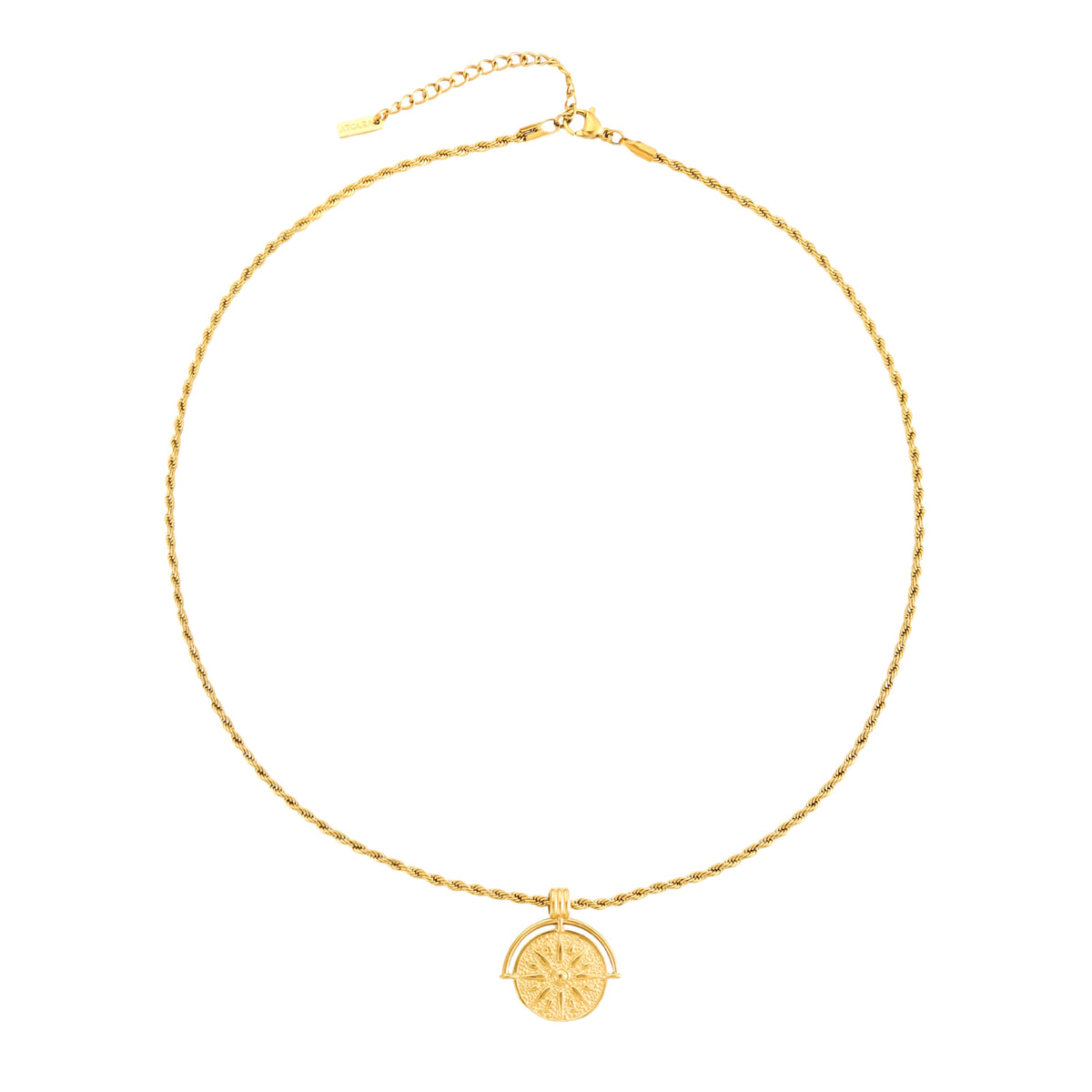 Golden Sun Necklace White Background