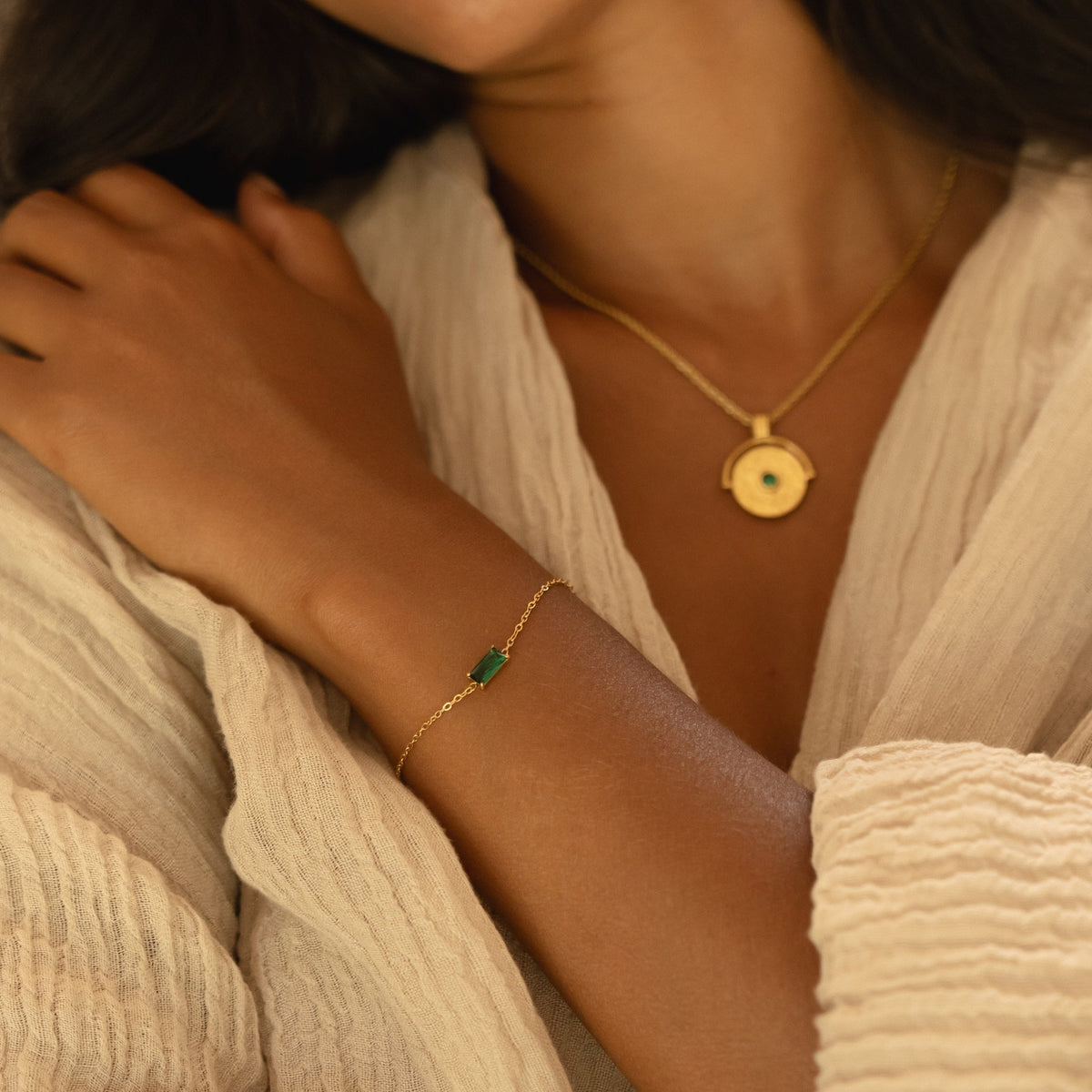 Green Baguette Bracelet