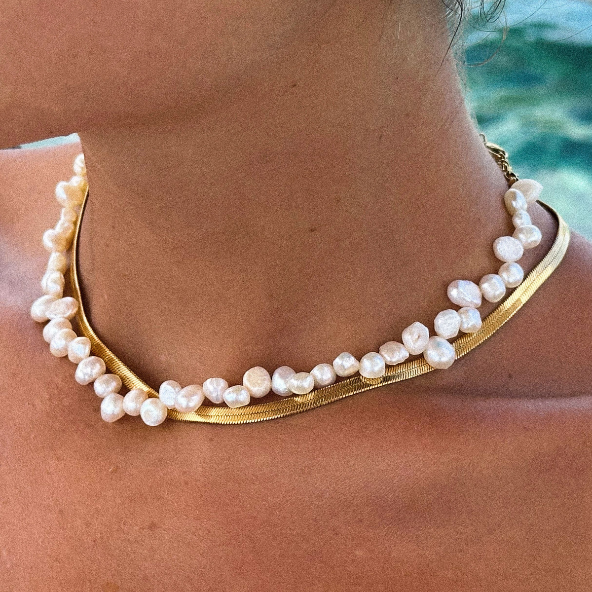 Irregular Pearl Choker