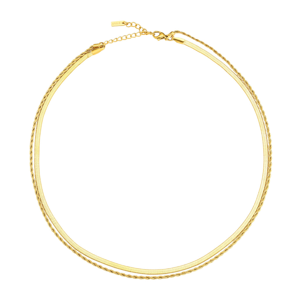 Layered Necklace White Background