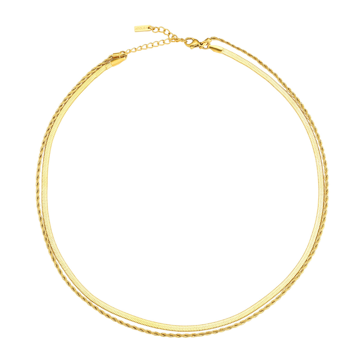 Layered Necklace White Background
