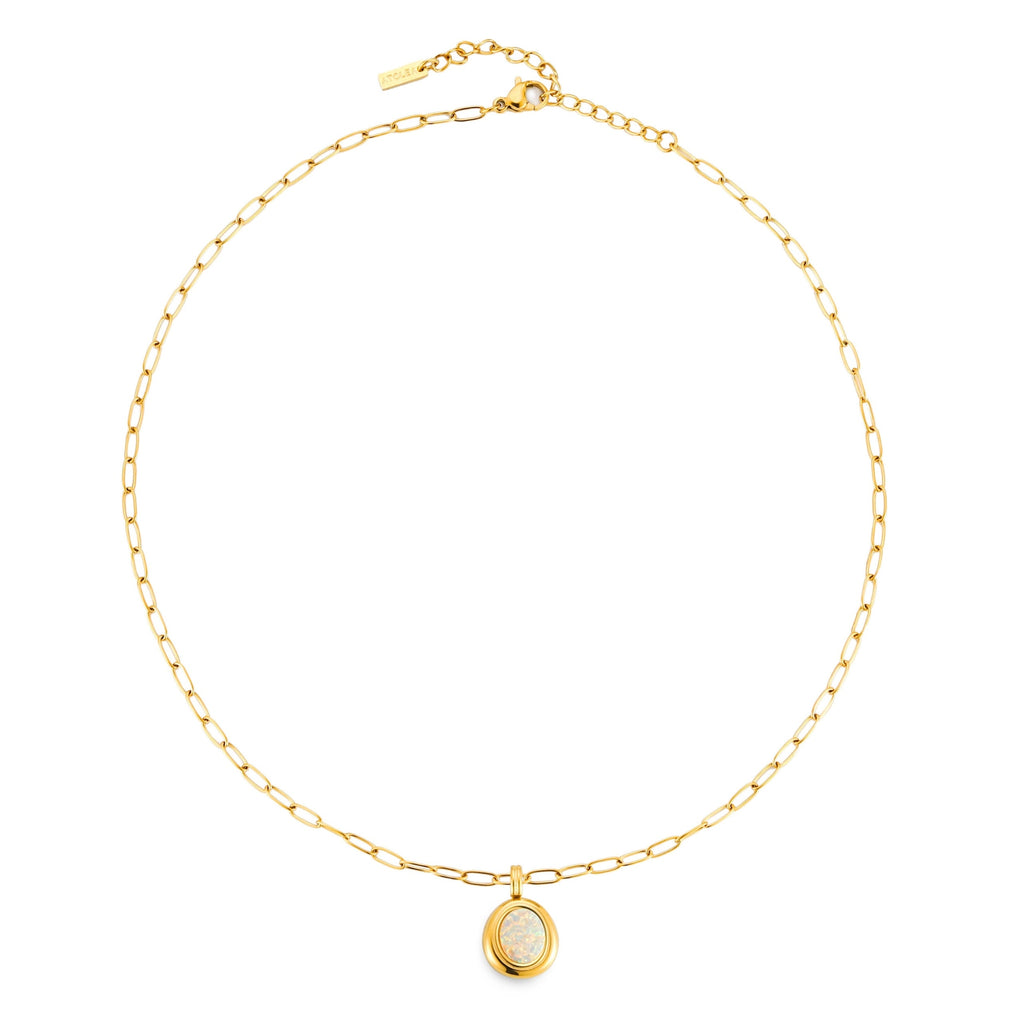 Opal Paperclip Chain