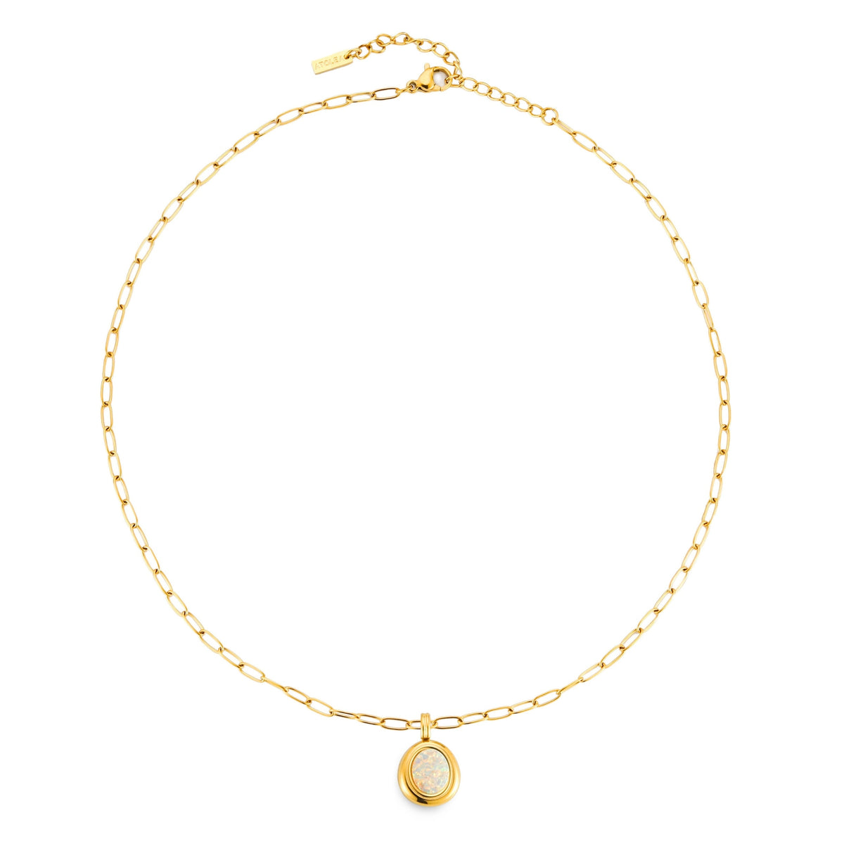 Opal Paperclip Chain