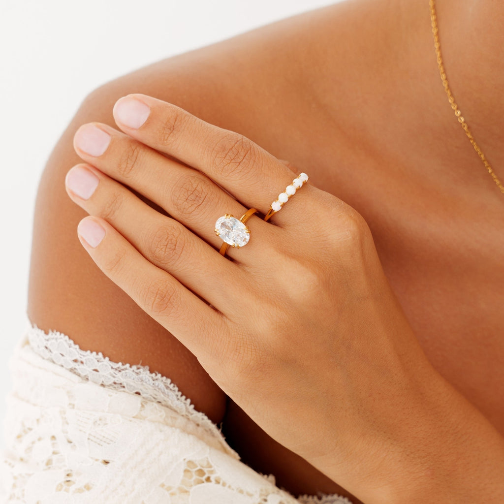 Opal White Ring