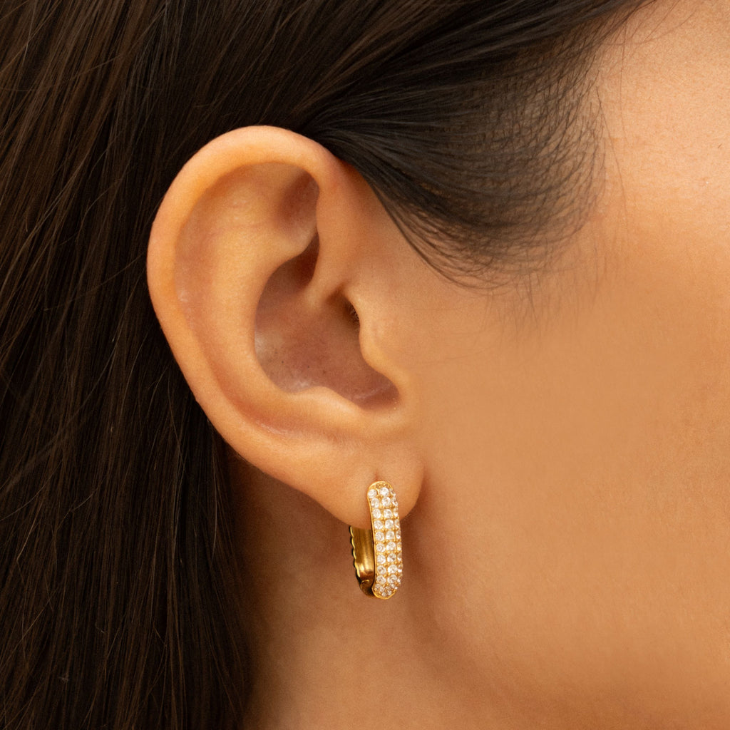 Oval Pavé Hoops
