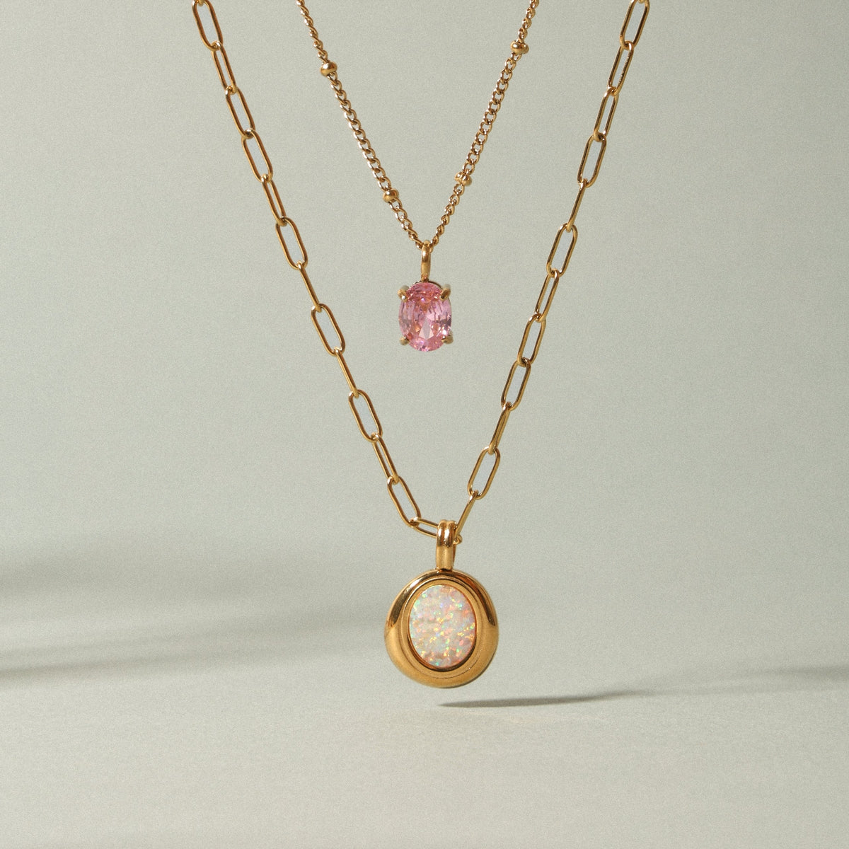 Paperclip Opal Necklace