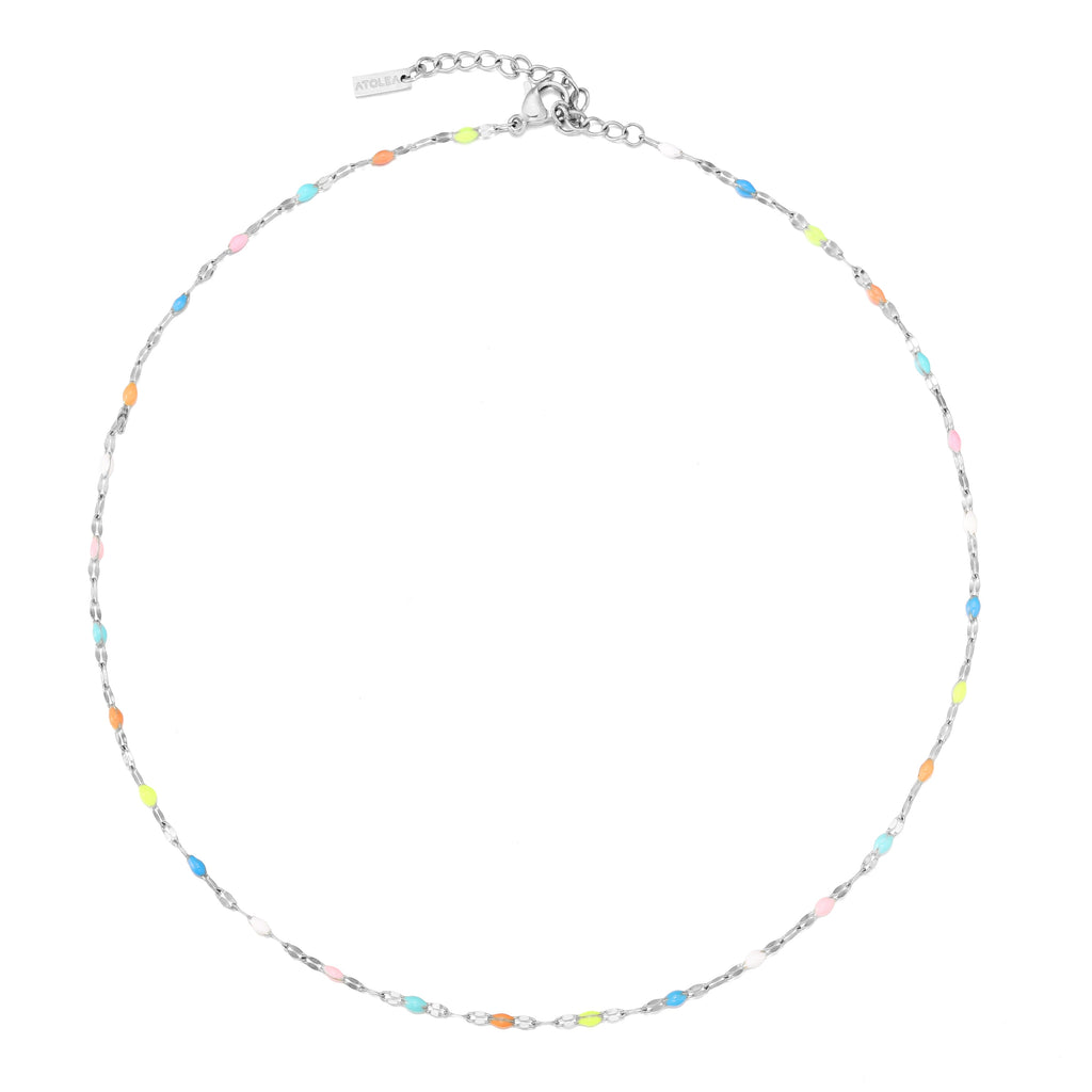 Rainbow Dainty Choker White Background