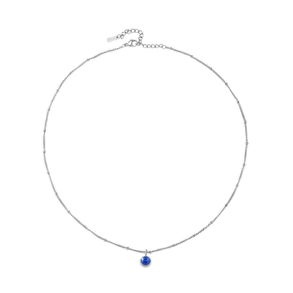 Silver Birthstone Necklace September
