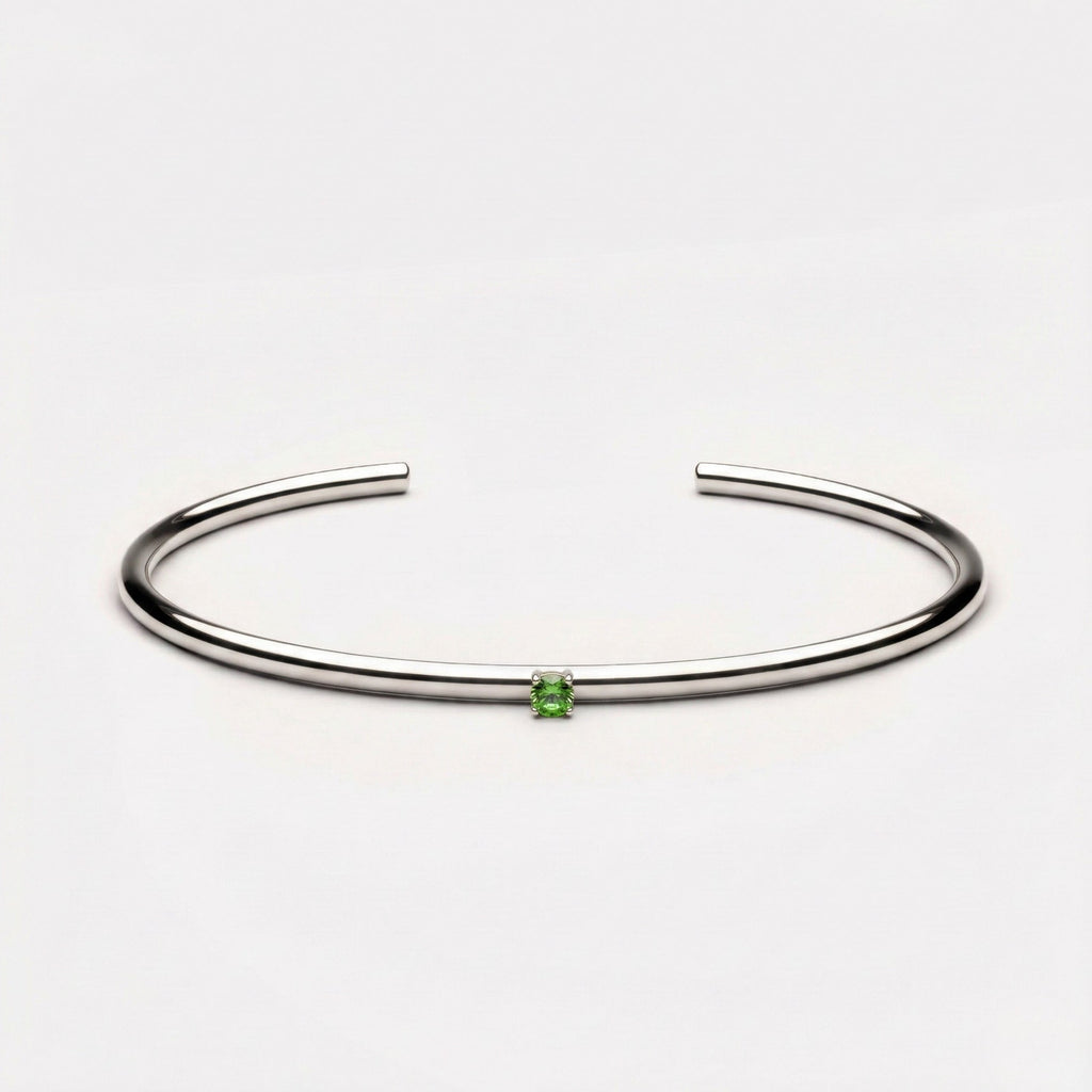 Silver Emerald Cuff