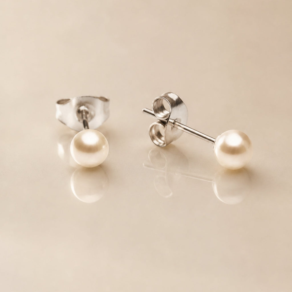 Silver Pearly Studs