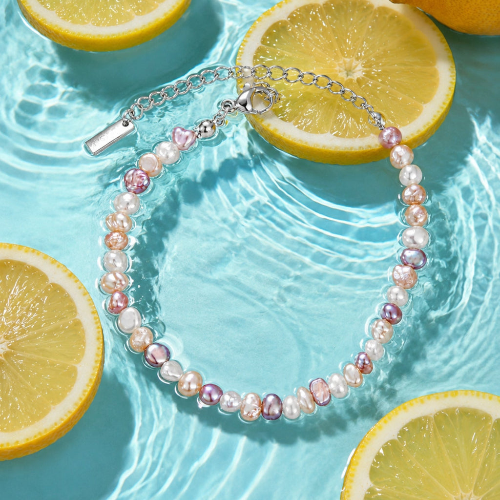 Silver Perla Rose Bracelet