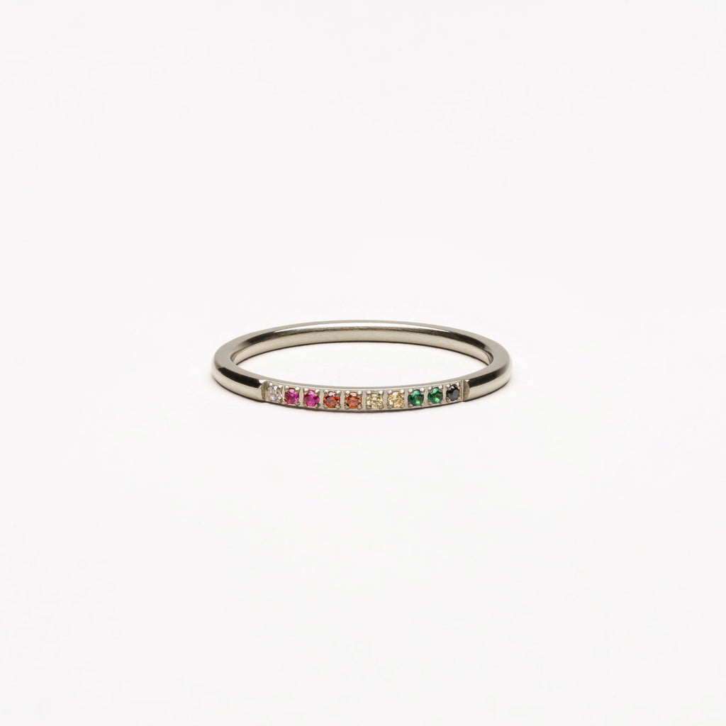 Silver rainbow ring