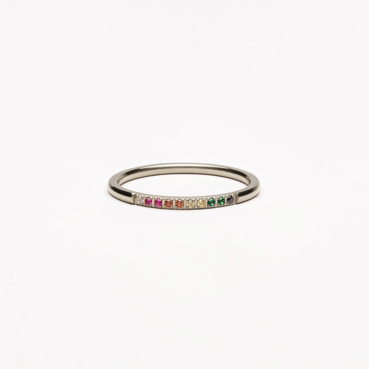 Silver rainbow ring