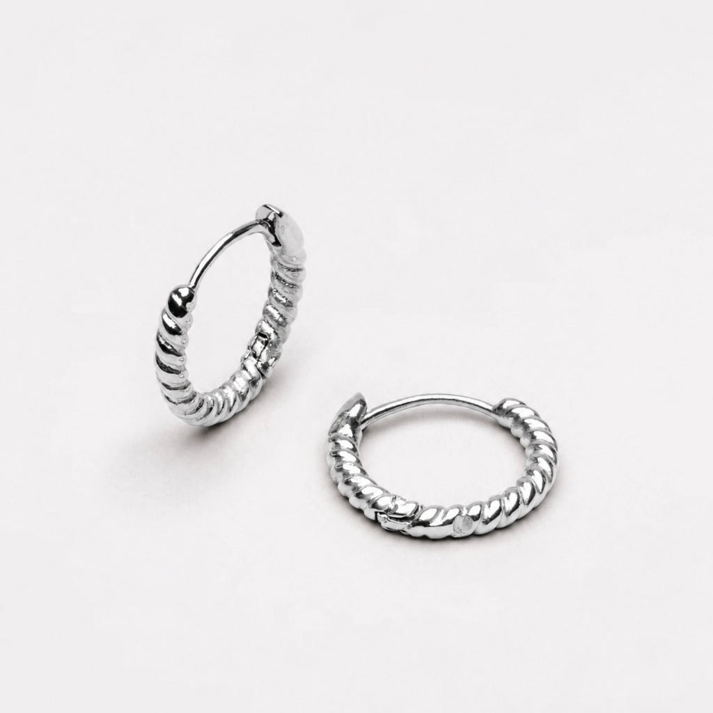 Silver Rope Hoops