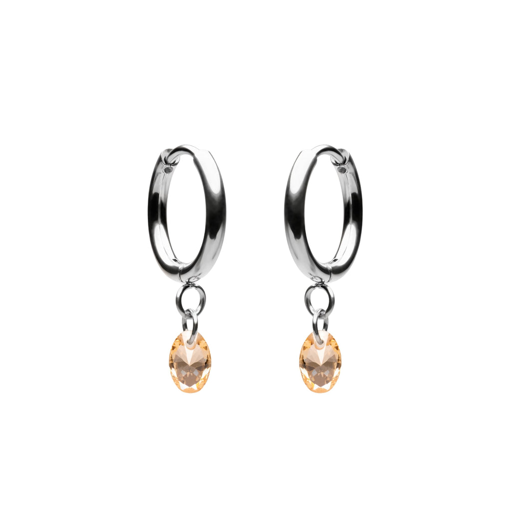 Silver Rose Drop Earrings