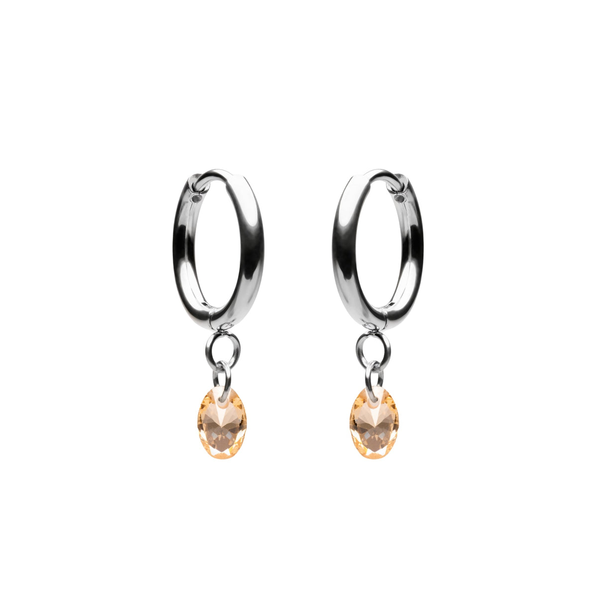 Silver Rose Drop Earrings