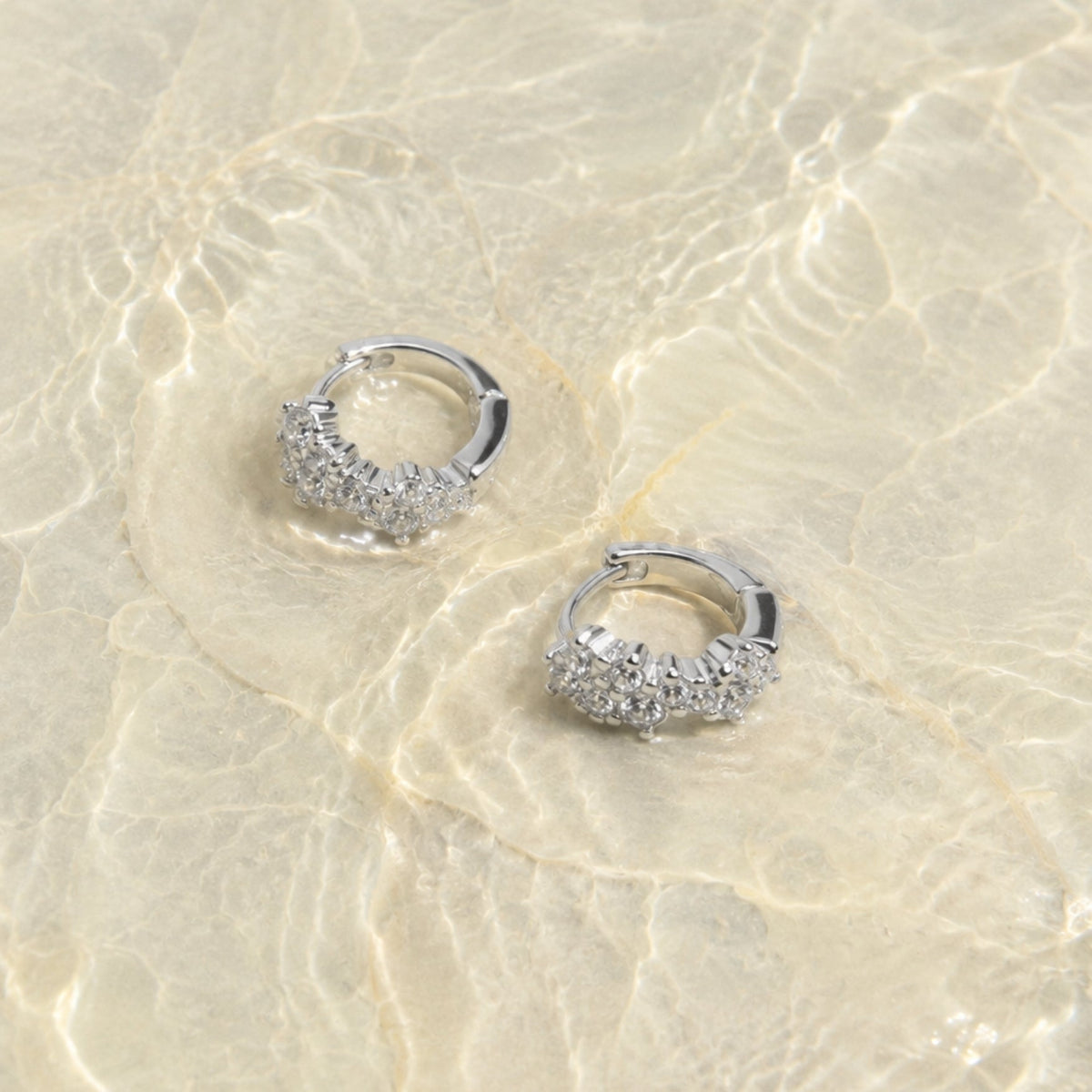 Silver Starlight Hoops