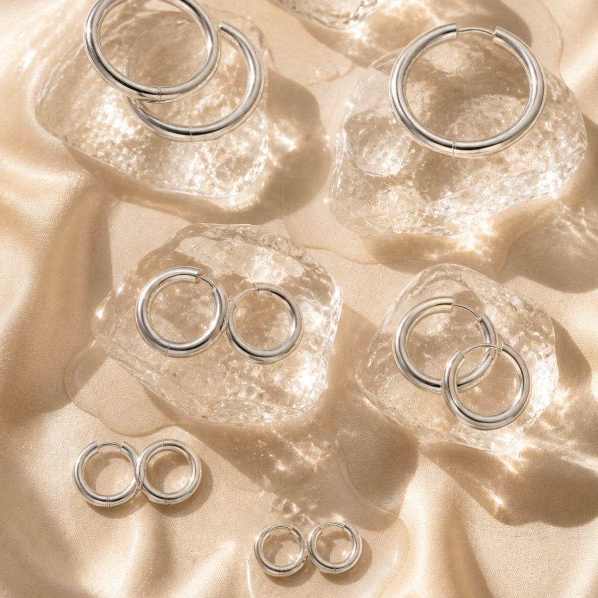 Silver Triple Earringset
