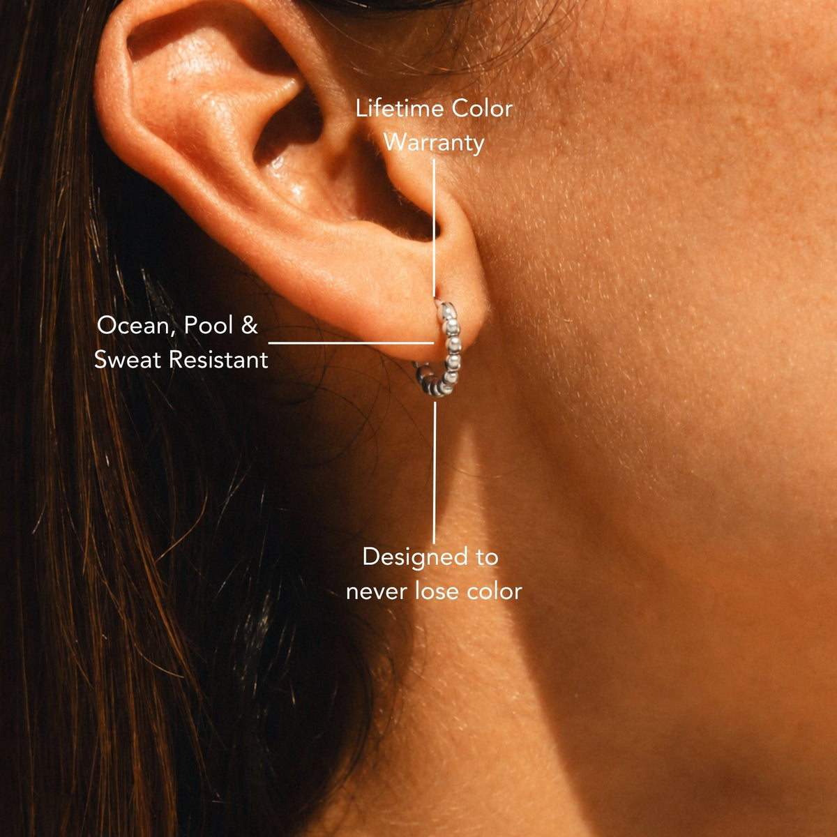 Silver Waterproof Earrings