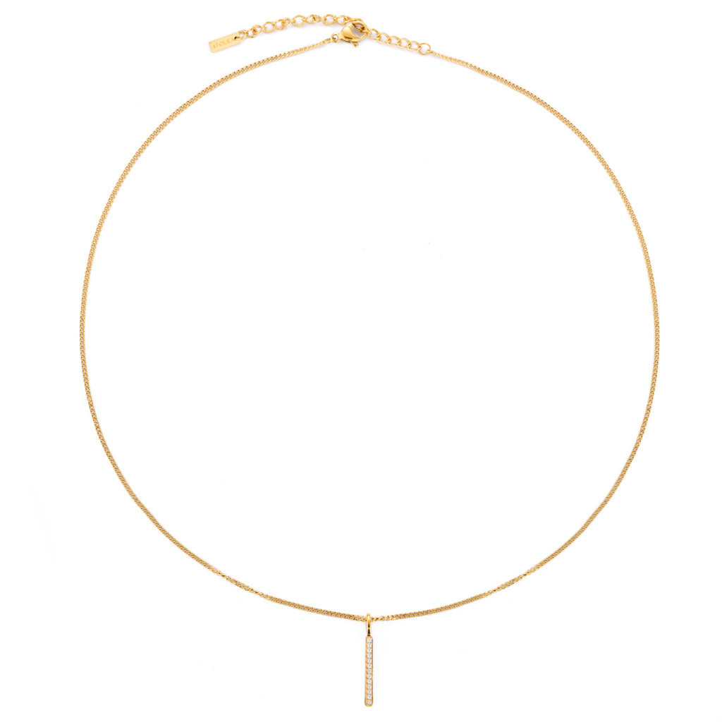 Sparkling Bar Necklace Full Chain