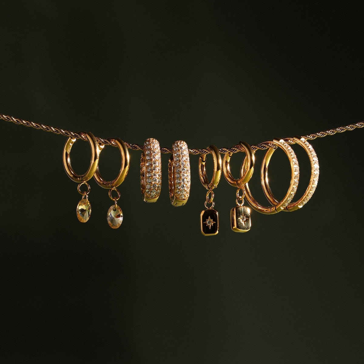 Sparkling Hoops Earrings
