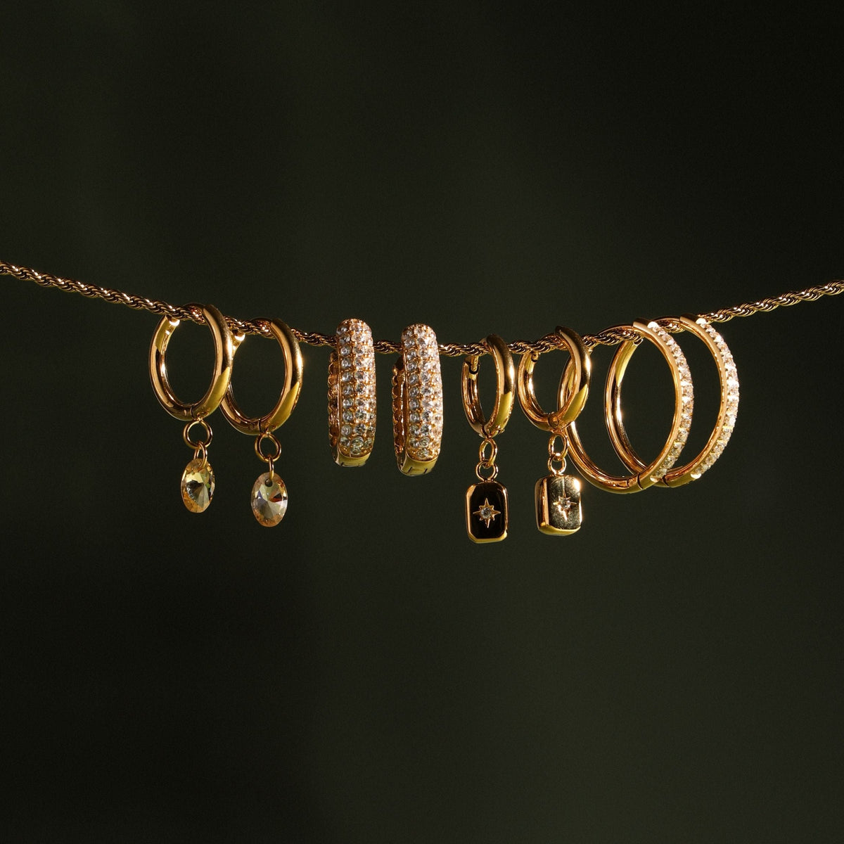 Star Detail Hoops