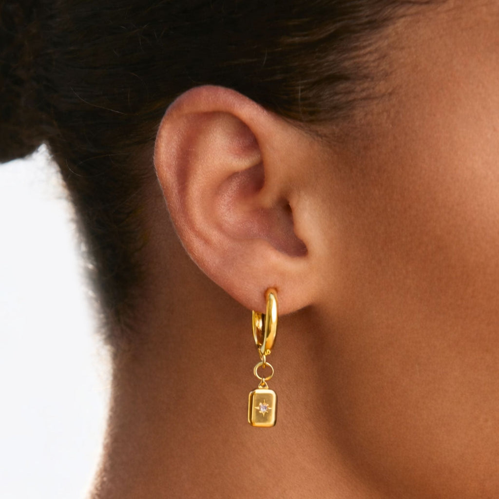 Star Drop Hoops